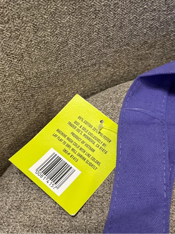 Trader Joe's Solid Purple Mini Canvas Halloween Fall Trick or Treat Tote Bag - Image 3
