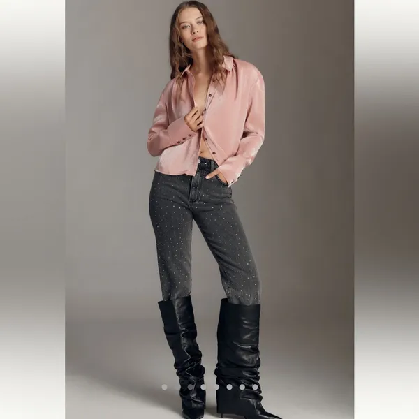 Anthropologie Pilcro Liquid Shine Buttondown Shirt - Image 3