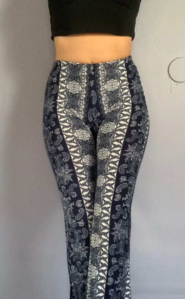 Vibe Aztec Flare Pants Blue - Image 2