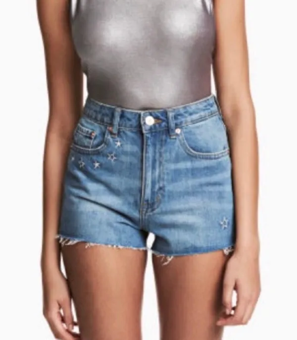 H&M X Coachella Star Print Jean Shorts - Image 2