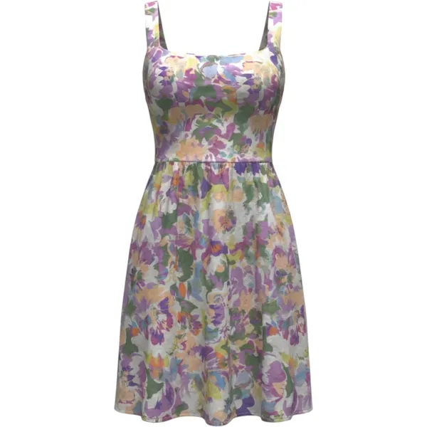 And The Why Floral Smocked Back Mini Dress Romper Skort Purple Orange 1XL NWT - Image 2