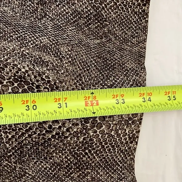 Zara Brown Silk Shift Dress Womens Size Medium Snakeskin Work Animal Print - Image 7