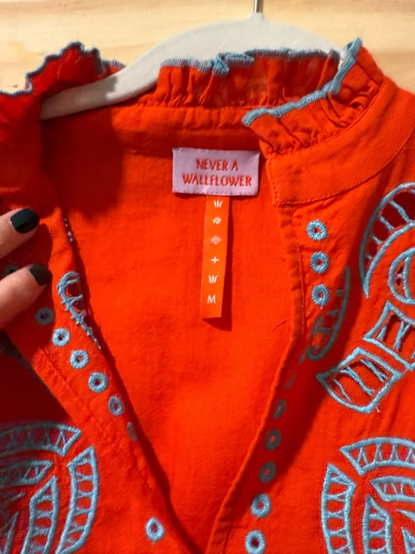 orange summer shirt Size M - Image 2
