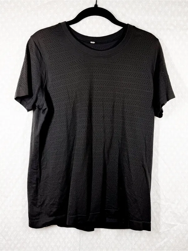 Lululemon Black Eyelet Breeze By Short Sleeve Tee - Image 2