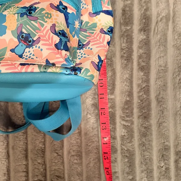Disney Lilo & Stitch Tropical Floral Mini Backpack Blue Peach Hibiscus Print - Image 3