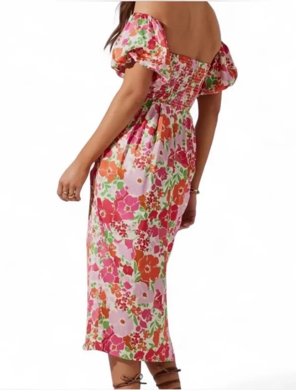 ASTR Label Pink Floral Midi Dress - Image 3
