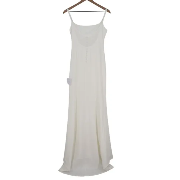 Lulus Blessed Romance Maxi Dress Womens M White Sleeveless Button Back Mermaid - Image 8