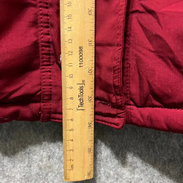 Vintage 90s Basic‎ Editions Winter Coat Puffer Quilted Lined Button Up Red Large - Image 3
