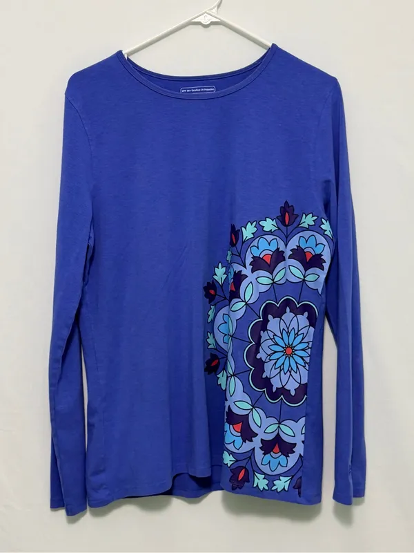 Coolibar women's long-sleeve sun protection shirt size Large blue - Image 2