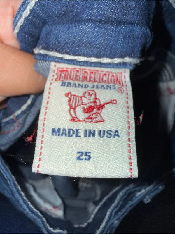 True Religion Dark Blue Boot Cut Jeans with Signature Pocket Stitching - Image 7