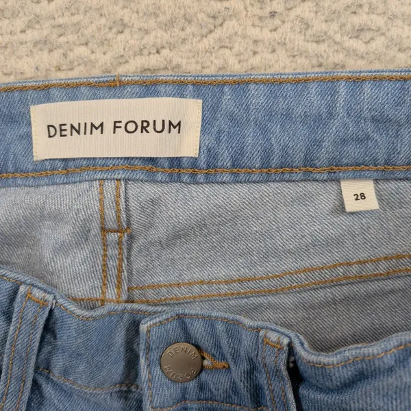 Denim Forum Aritzia Joni Straight Leg Jeans True Super Light Blue 28 129296 - Image 3