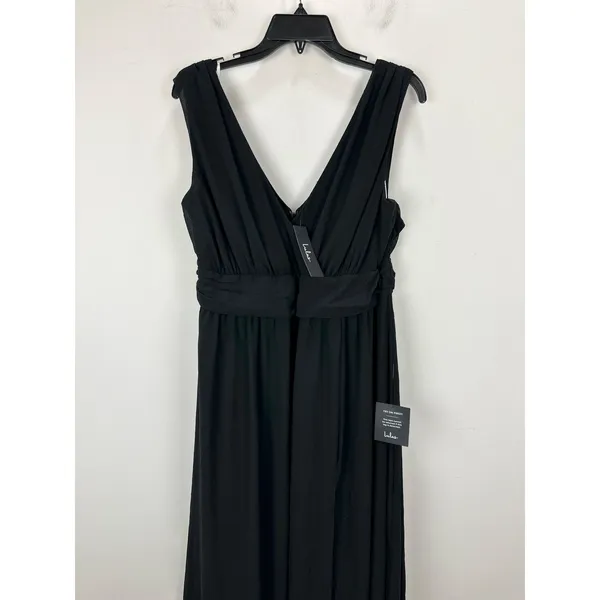 Lulus Thoughts of Hue Black Surplice Maxi Dress Chiffon Formal Evening 1X NWT - Image 7