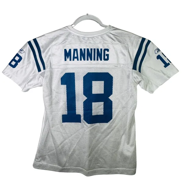 Reebok Indianapolis Colts Peyton Manning 18 Jersey Womens Medium White Blue NFL‎ - Image 2