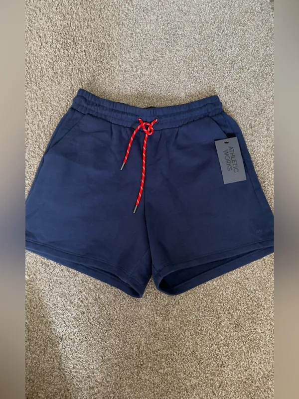 Athletic Works Navy Shorts with Red Drawcord - Image 5