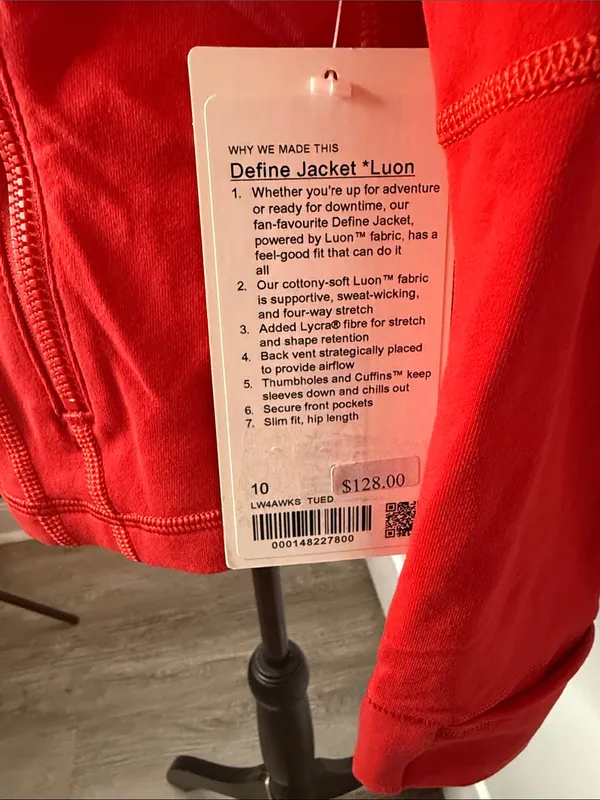 lululemon athletica Define Jacket *Luon in True Red (TUED) - Image 2