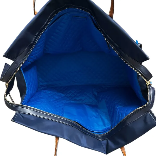 Tory Burch The Perry Overnight Travel Bag Blue Nylon Faux Leather Trim One Size - Image 2