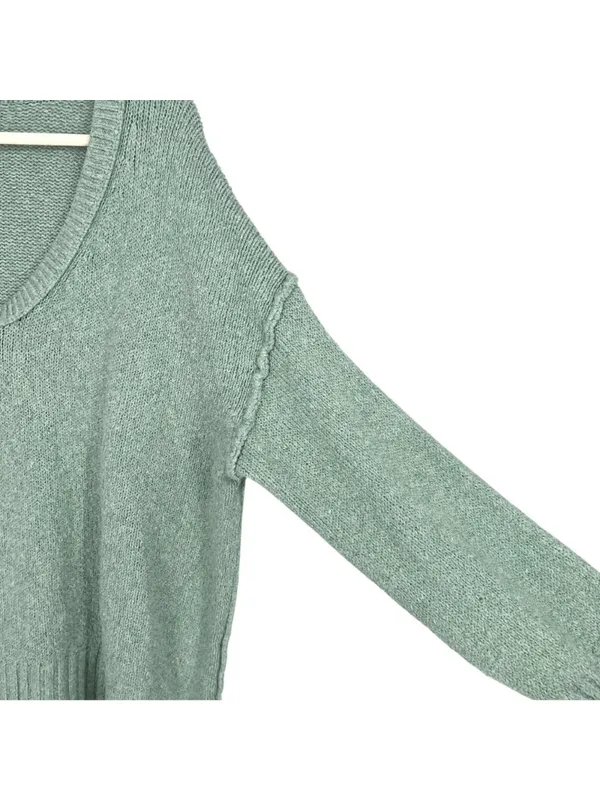 Free People Brookside Tunic Sweater Spearmint V-Neck Relaxed Fit Size Small - Image 4