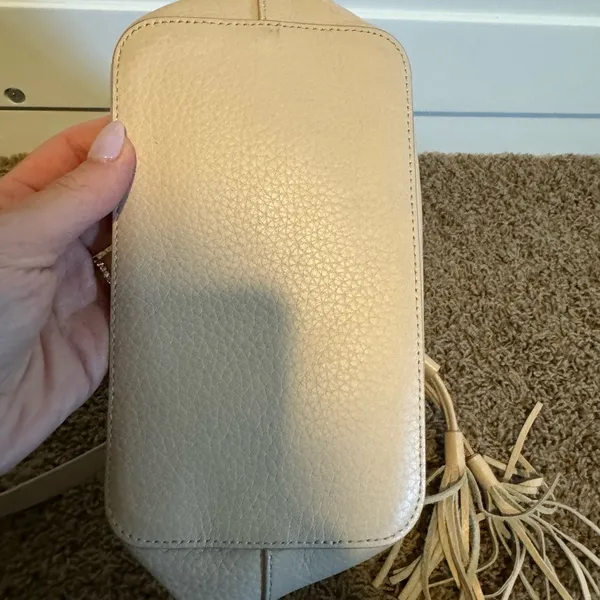 J. Crew Pink Leather Bucket Bag Tassel Enclosure crossbody - Image 10