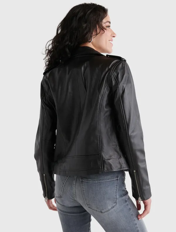 LUCKY BRAND Original Leather Moto Jacket - Image 4