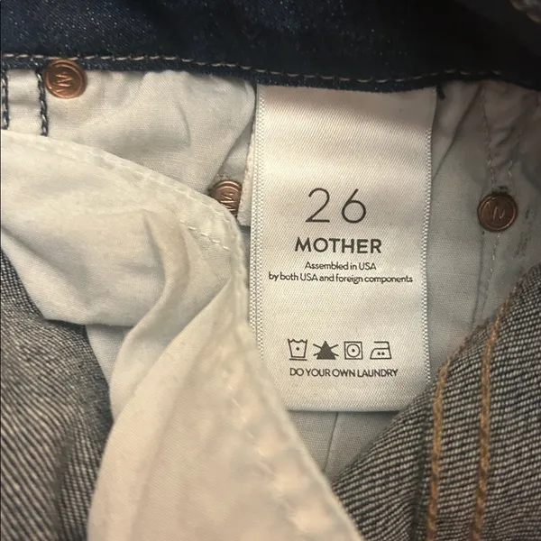 Mother denim HW Looker Ankle Fray in Night Owl dark wash ladies size 26 grunge - Image 8