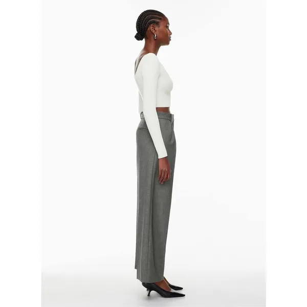 Aritzia ✨Babaton Sculpt Knit Scoopneck White Longsleeve Sz Small Top✨ - Image 3