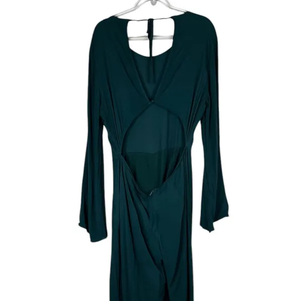 Lulus Moments That Last Hunter Green LS Cutout Jumpsuit XL - Image 10