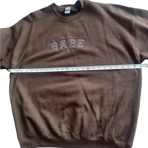 BABE‎ Women's Brown Crewneck Embroidered Sweatshirt XL NWOT - Image 3