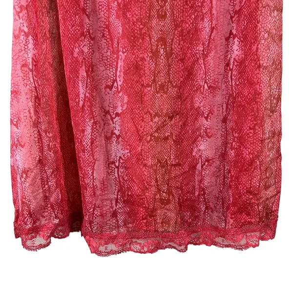 Victoria's Secret Babydoll Dress Womens M Red Sexy Sheer Lace Snakeskin Lingerie - Image 2