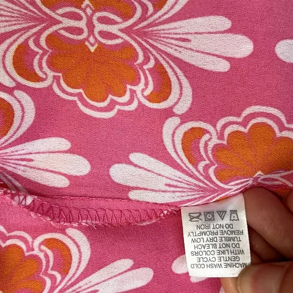 Charming Charlie Pink Orange & White Floral Print Off‎ the Shoulder Y2K M - Image 7