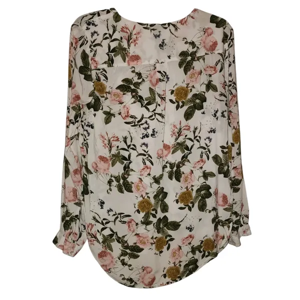 Brina & Em Long Sleeve Floral Blouse Size Medium - Image 2