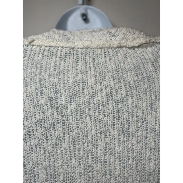 FREE PEOPLE Winter White Cream Cotton Dress Oversized‎ Sweater Short sleeve XS - Image 4