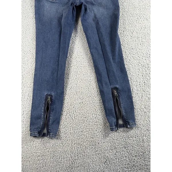 Free People We The Free Skinny Jeans 30x25.5 Moto indie Boho Ankle Zip Rock Edgy - Image 10