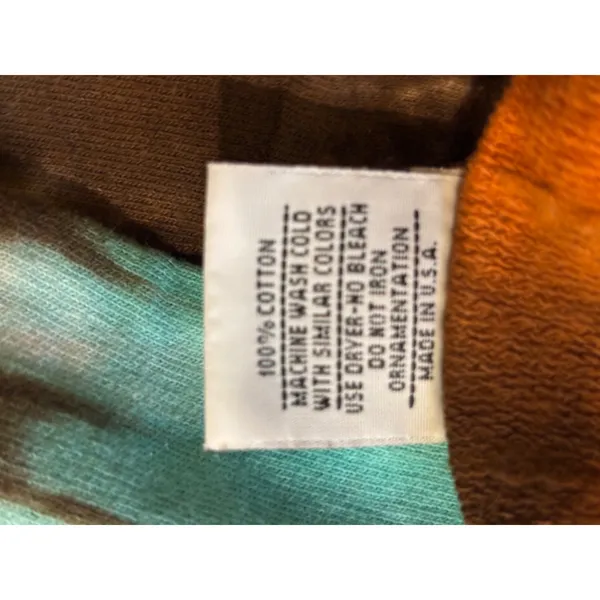 2DYE4 by Fettucini Tie Dye Sweatpants‎ XS Brown Orange Green Blue Wide Leg USA - Image 4