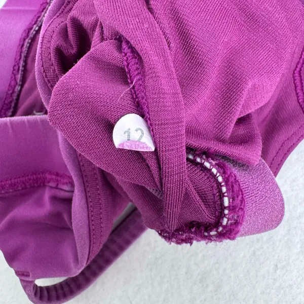 Lululemon Strappy Back Sports Bra Purple Sz 12 Womens Medium Impact Workout Bra - Image 5