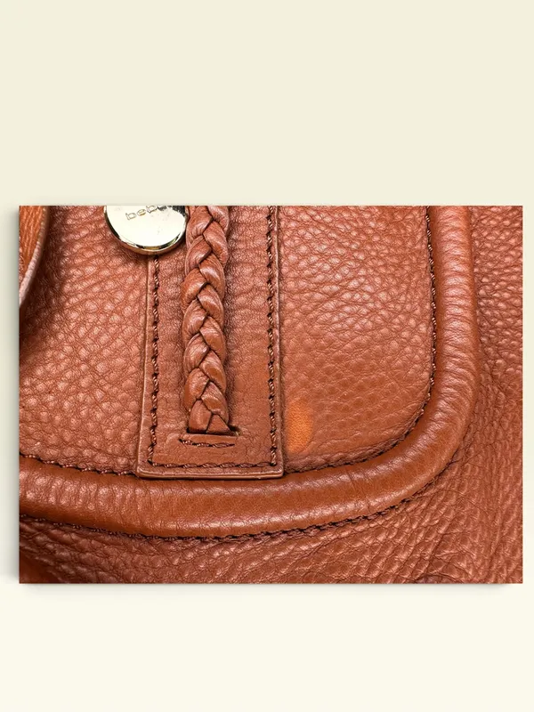 Vintage Bebe Y2K Leather Slouchy Hobo Shoulder Bag Brown Boho Tassel - Image 5