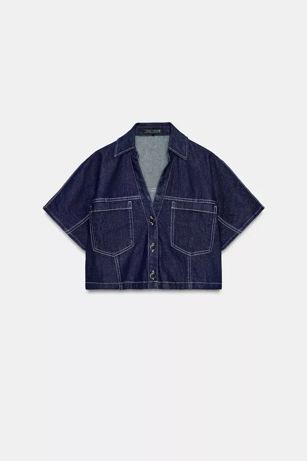 Zara Dark Denim Top - Image 2
