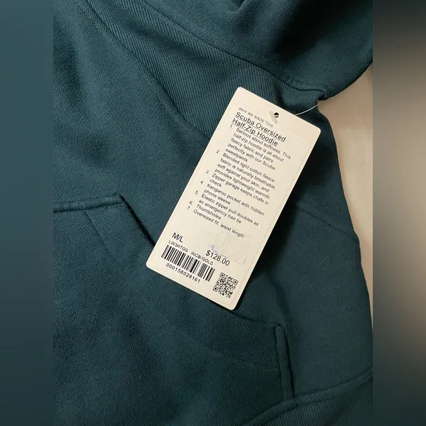 Lululemon NWT Scuba Oversized Half Zip Hoodie Indochine Blue Gold Size M/L - Image 11