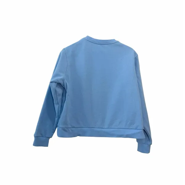 Queen of Sparkles Just Married License Plate Sweatshirt XS Blue Sequin Graphic - Image 4