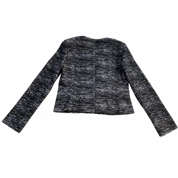 Calvin Klein‎ Black White Full Zip Career Blazer Jacket Womens 8 Classic - Image 6