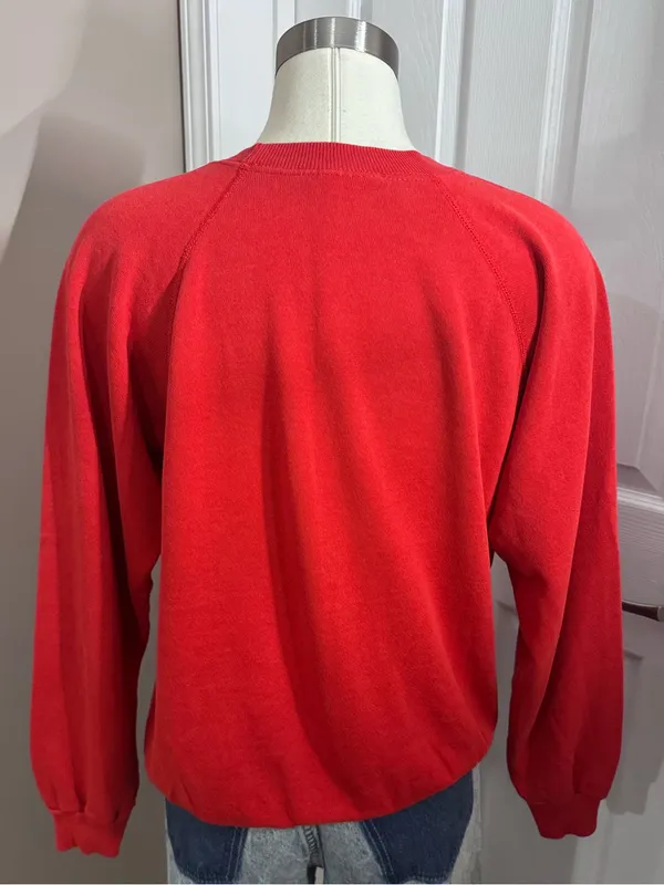 Vintage Indiana University IU Crewneck Sweatshirt Hanes 80s 90s Large - Image 4