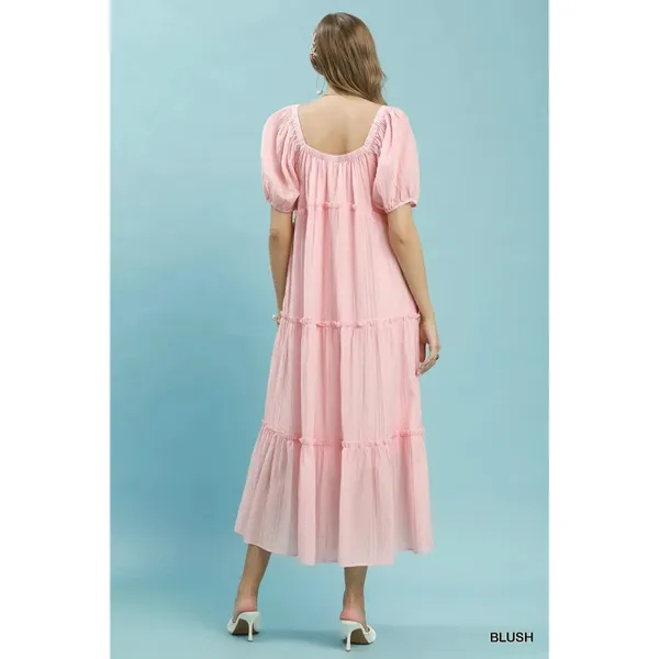 Umgee Textured Tiered Midi‎ Dress - Medium - Image 5