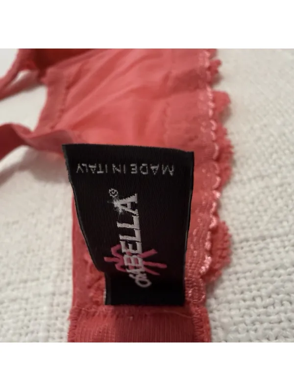 Cosabella Prettie Bra Coral Pink Lace Sz 32D Underwire Unlined Made In Italy - Image 6