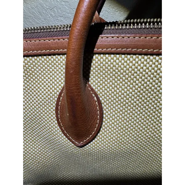 Dooney &‎ Bourke Brown Tweed Purse With Leather Accents - Image 11