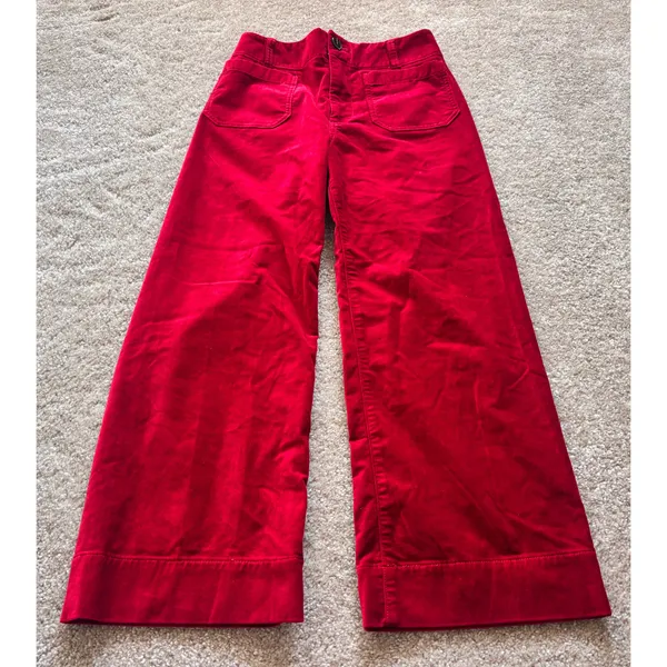Maeve Colette velvet crop pants - Image 2