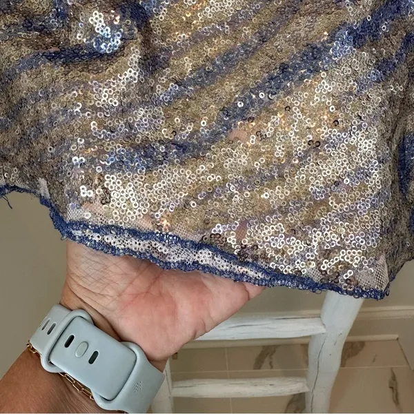 Revolve More To Come Ava Sequin Mini Skirt in Blue Multi Color SZ S - Image 7