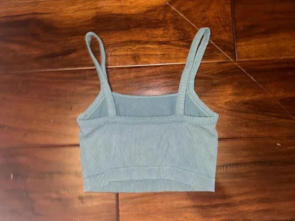 Green Ribbed Tank Top - Image 2