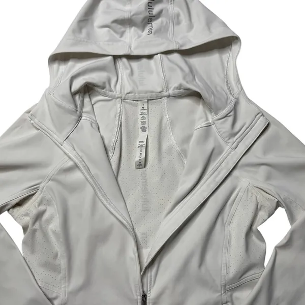 Lululemon White Hooded Full Zip Athletic Jacket Size 8 Dash into Dusk - Image 8