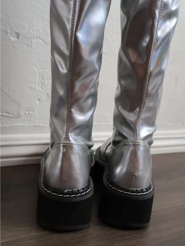 like new open box Demonia Over the Knee Combat Boots Size 6 WOMENS - Image 7