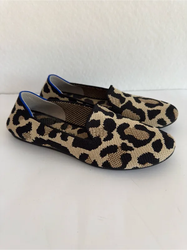 Rothy’s The Almond Toe Loafer Retired Desert Cat Leopard Print Knit Flats 5.5 - Image 3