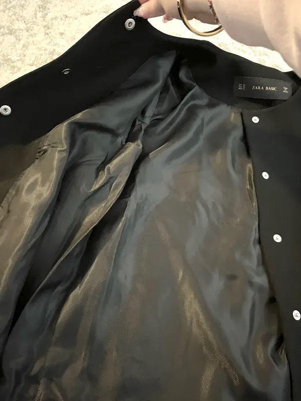Zara Black Wool Blend Blazer - Image 2